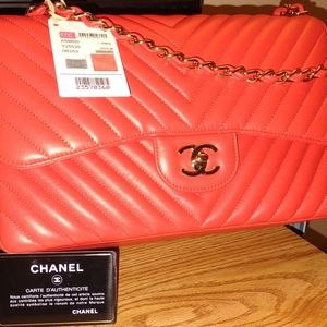 Ahtentic Channel Flap bag Red